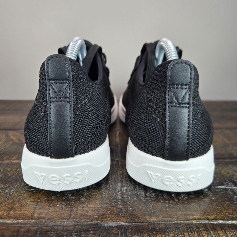 Vessi Black Knit Women's Sneakers with White Sole - Picture 4 of 11
